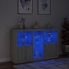 vidaXL Buffet avec lumi&egrave;res LED sonoma gris 162x37x100 cm