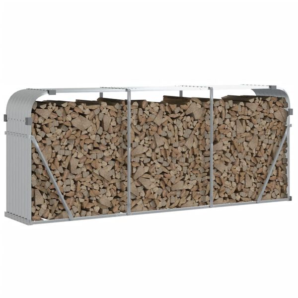 vidaXL Porte-b&ucirc;ches argent&eacute; 234x45x100 cm acier galvanis&eacute;