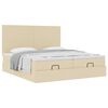 VidaXL Cadre de lit ottoman avec matelas cr&egrave;me 180x200 cm tissu