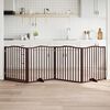 vidaXL Barri&egrave;re pour chiens avec porte 4 panneaux bois de peuplier
