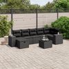 vidaXL Salon de jardin 8 pcs avec coussins noir r&eacute;sine tress&eacute;e