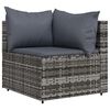vidaXL Salon de jardin 3 pcs avec coussins Gris Résine tressée