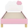 vidaXL Cadre de lit pour enfants avec t&ecirc;te de lit Rose 80 x 160 cm PU