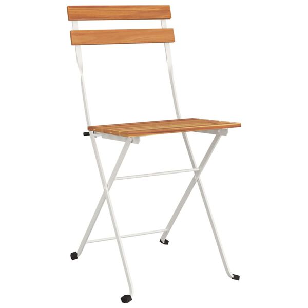 vidaXL Chaises de bistrot pliantes lot de 2 Bois d'acacia solide acier