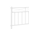vidaXL Cadre de lit m&eacute;tal sans matelas avec t&ecirc;te de lit blanc 75x190cm