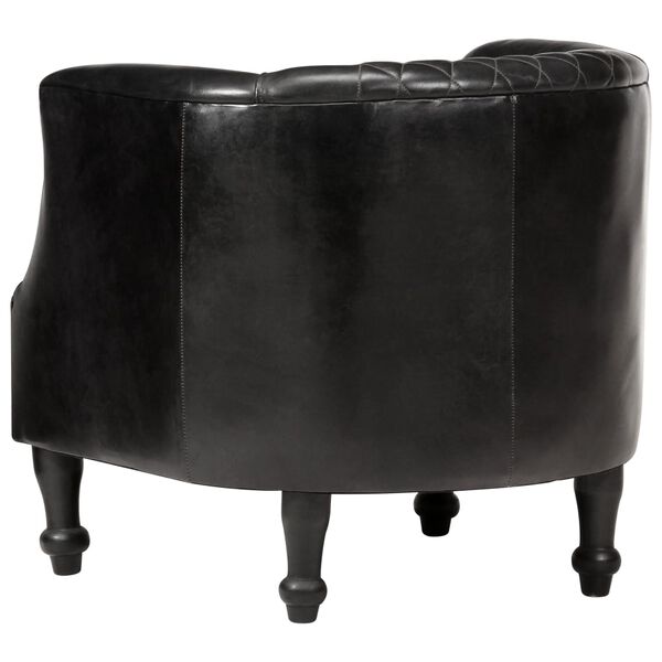vidaXL Chaise cabriolet Noir 62x58x65 cm Cuir v&eacute;ritable