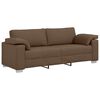 vidaXL Canap&eacute; 3 pcs Marron 219 x 80 x 82 cm Tissu en lin m&eacute;lang&eacute;