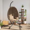 vidaXL Chaise suspendue en forme d'œuf et support taupe rotin et acier