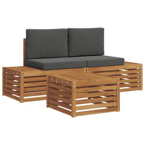 vidaXL Ensemble de canap&eacute;s d'ext&eacute;rieur Naturel et Anthracite