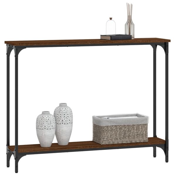 vidaXL Table console ch&ecirc;ne marron 100x22,5x75 cm bois d'ing&eacute;nierie