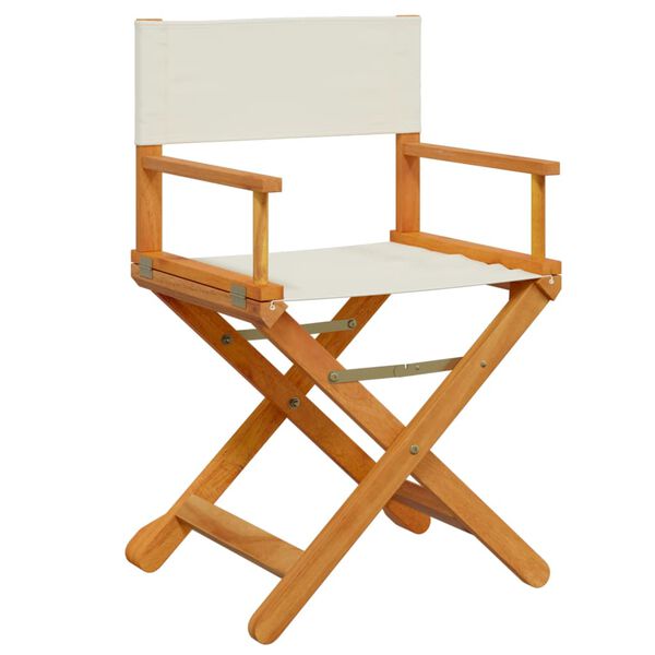 vidaXL Chaises de jardin pliables lot de 4 blanc cr&egrave;me tissu