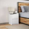 vidaXL Armoire de chevet avec lumi&egrave;res LED blanc bois d'ing&eacute;nierie