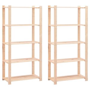 vidaXL &Eacute;tag&egrave;res de stockage 5 niveaux 2 pcs 80x38x170 cm Pin 250 kg