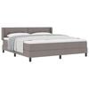 vidaXL Lit &agrave; ressorts avec t&ecirc;te de lit Taupe 200 x 180 cm tissu
