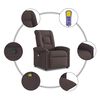 vidaXL Fauteuil de massage inclinable Marron fonc&eacute; Tissu