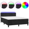vidaXL Sommier &agrave; lattes de lit avec matelas et LED Noir 140x200 cm