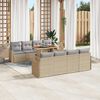 vidaXL Ensemble de canap&eacute; de jardin 7 pcs beige et gris clair