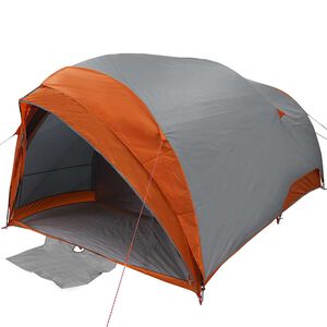 vidaXL Tente Tunnel Gris et orange 410 x 285 x 198 cm taffetas