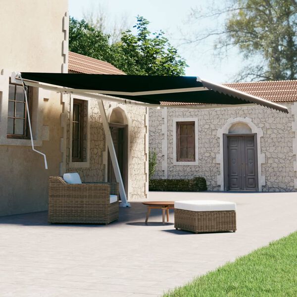 vidaXL Auvent manuel r&eacute;tractable sur pied 500x300 cm Anthracite