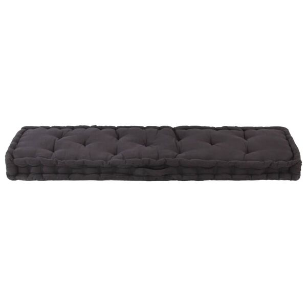 vidaXL Coussin de plancher de palette Coton 120x40x7 cm Noir