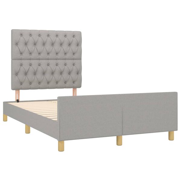 vidaXL Cadre de lit sans matelas gris clair 120x190 cm tissu