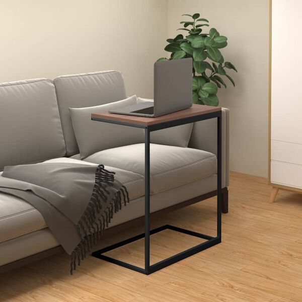 vidaXL Table d'appoint Noir 55x35x66 cm Bois d'ing&eacute;nierie