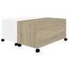 vidaXL Table basse blanc et ch&ecirc;ne sonoma 75x75x38 cm bois d'ing&eacute;nierie