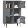 vidaXL Biblioth&egrave;que MOLDE Gris 90x35x133,5 cm Bois massif de pin