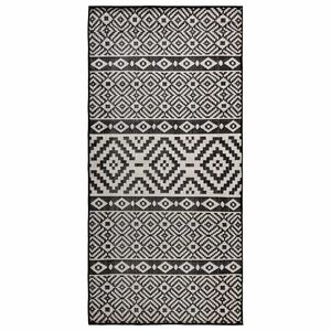 vidaXL Tapis &agrave; tissage plat d'ext&eacute;rieur 80x150 cm Rayures noires
