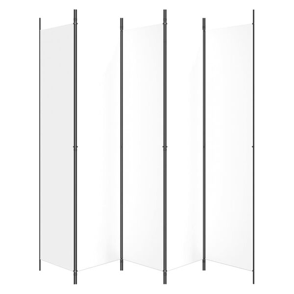 vidaXL Cloison de s&eacute;paration 5 panneaux Blanc 250x220 cm Tissu