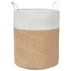 vidaXL Panier de rangement marron et blanc &Oslash;38x46 cm coton