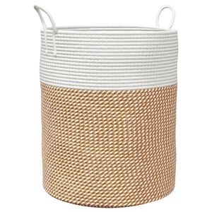 vidaXL Panier de rangement marron et blanc &Oslash;38x46 cm coton
