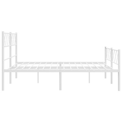 vidaXL Cadre de lit métal sans matelas et pied de lit blanc 135x190 cm