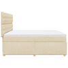 vidaXL Sommier &agrave; lattes de lit avec matelas Cr&egrave;me 200x200 cm Tissu