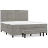 vidaXL Sommier &agrave; lattes de lit et matelas Gris clair 160x200cm Velours