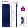 vidaXL Matelas de camping autogonflant oreiller 1 personne bleu marine