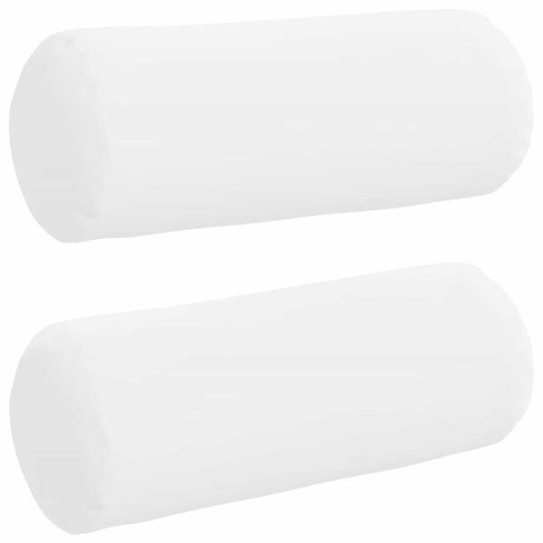 vidaXL Coussins d'accent 2 pcs Blanc &Oslash; 15 x 40 cm tissu