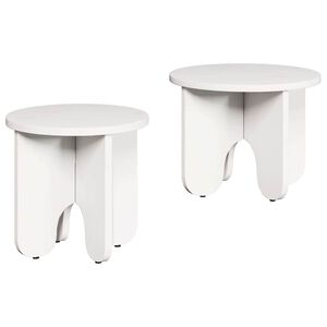 vidaXL Table basse 2 pc Blanc 39,5 x 39,5 x 30 cm Bois de pin massif