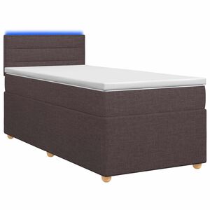 vidaXL Lit boxspring avec matelas Marron fonc&eacute; 90 x 190 cm Tissu
