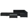 vidaXL Salon de jardin 6 pcs avec coussins r&eacute;sine tress&eacute;e noir