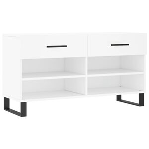 vidaXL Banc &agrave; chaussures blanc 102x35x55 cm bois d'ing&eacute;nierie