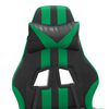vidaXL Chaise de jeu pivotante Noir et vert Similicuir