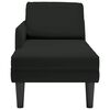vidaXL Fauteuil long avec coussin et accoudoir droit noir velours