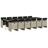 vidaXL Ensemble &agrave; manger de jardin et coussins 13 pcs gris clair rotin