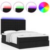 VidaXL Cadre de lit ottoman avec matelas noir 140x200 cm tissu