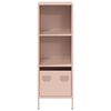 vidaXL Buffet haut rose 35x39x103,5 cm acier