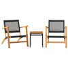 vidaXL Ensemble de bistro 3 pcs noir r&eacute;sine tress&eacute;e et bois d'acacia