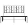 vidaXL Cadre de lit m&eacute;tal sans matelas avec t&ecirc;te de lit noir 120x190cm