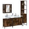 vidaXL Ensemble d'armoires de salle de bain 4 pcs ch&ecirc;ne fum&eacute;