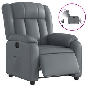 vidaXL Fauteuil inclinable &eacute;lectrique Gris Similicuir